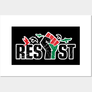 Palestine Resist Fist Palestinian Resistance and Freedom Support Design Posters and Art